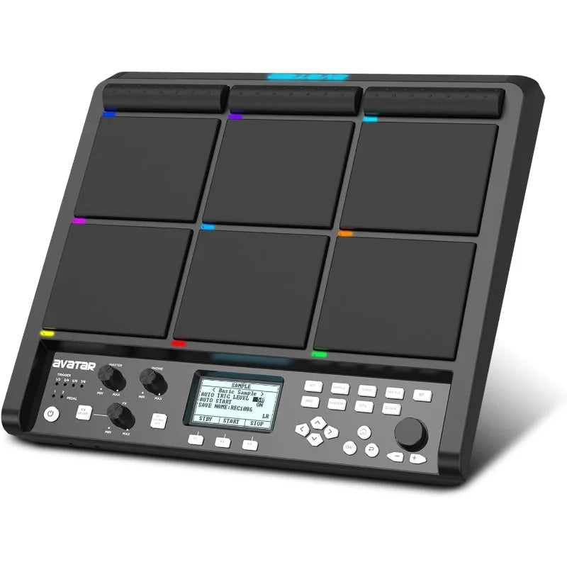 Percussion And Sampling Instrument With 9 Drum Pads
