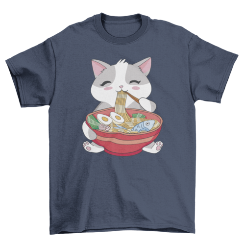 Cat animal eating ramen T-shirt