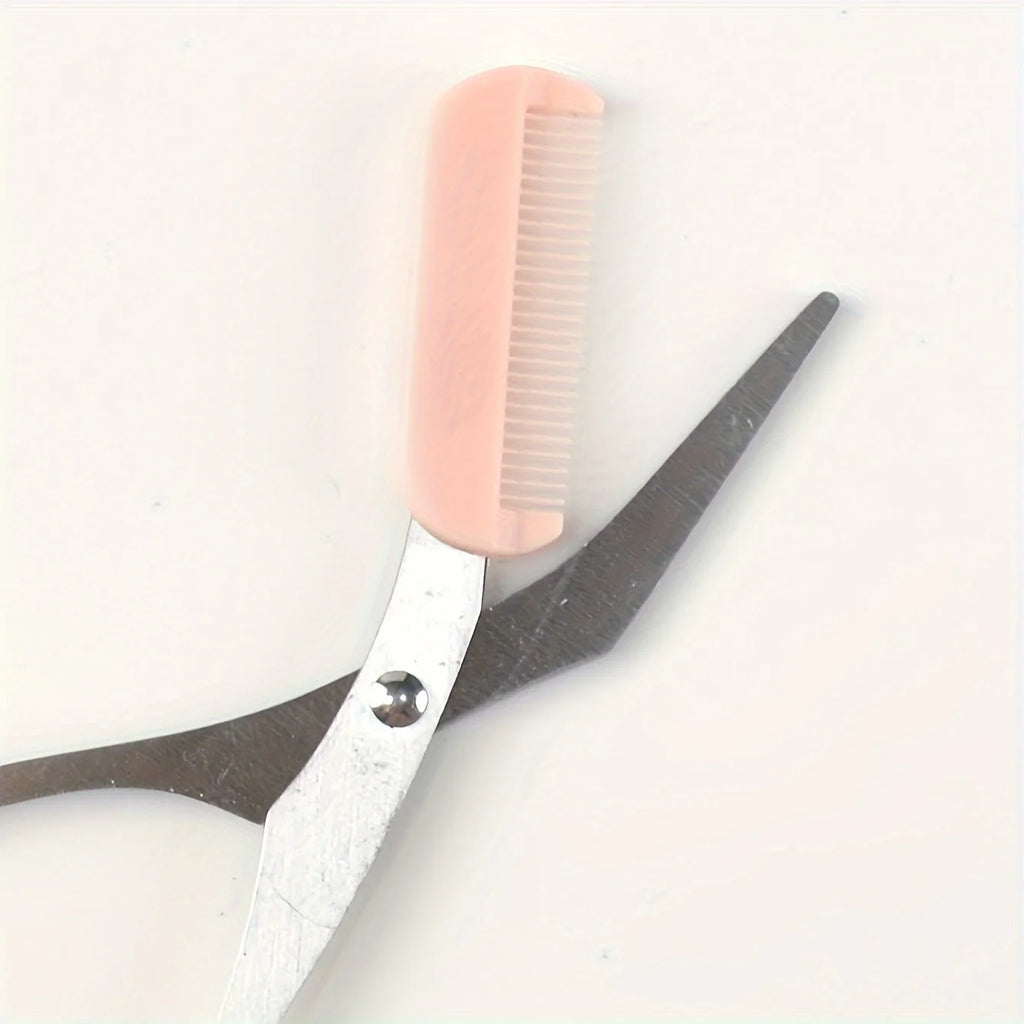 Pink Eyebrow trimming scissors