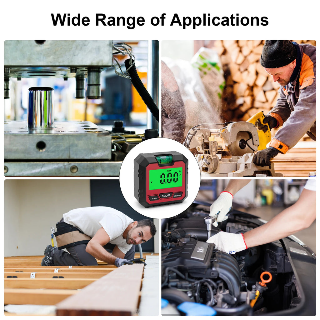 360 Degree Digital Angle Finder Level Box Protractor Bevel Ruler Gauge Inclinometer with Magnetic Based Backlight