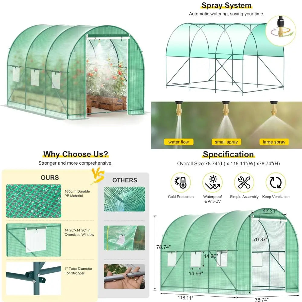 Upgraded 10x7x7 Walk-in Greenhouse