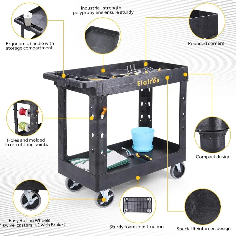 Heavy Duty Plastic Utility Cart
