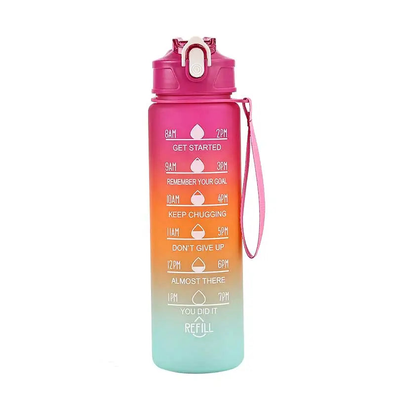 Sports Water Bottle with Time-Tracking Straw