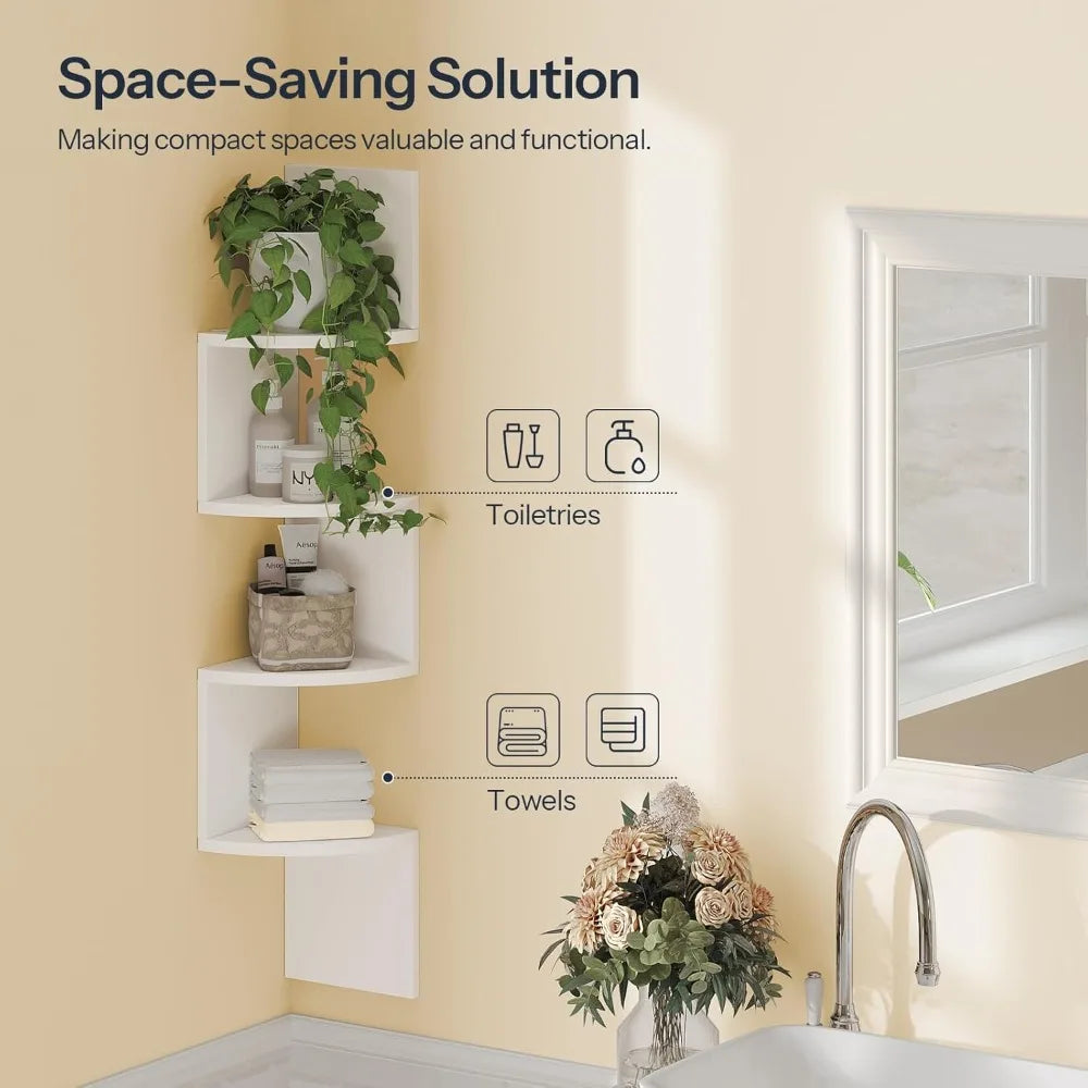 Set of 2 Floating 4-Tier Shelves