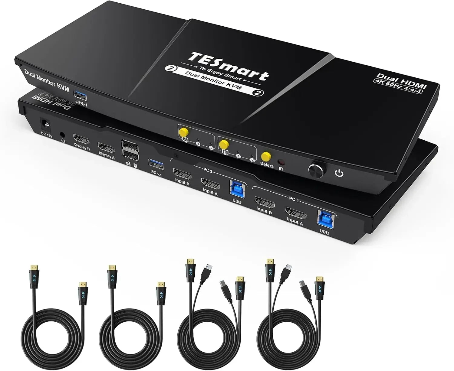 USB 3.0 Dual Monitor KVM Switch
