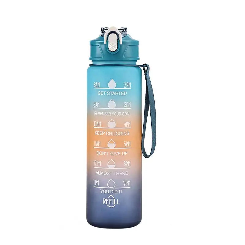 Sports Water Bottle with Time-Tracking Straw