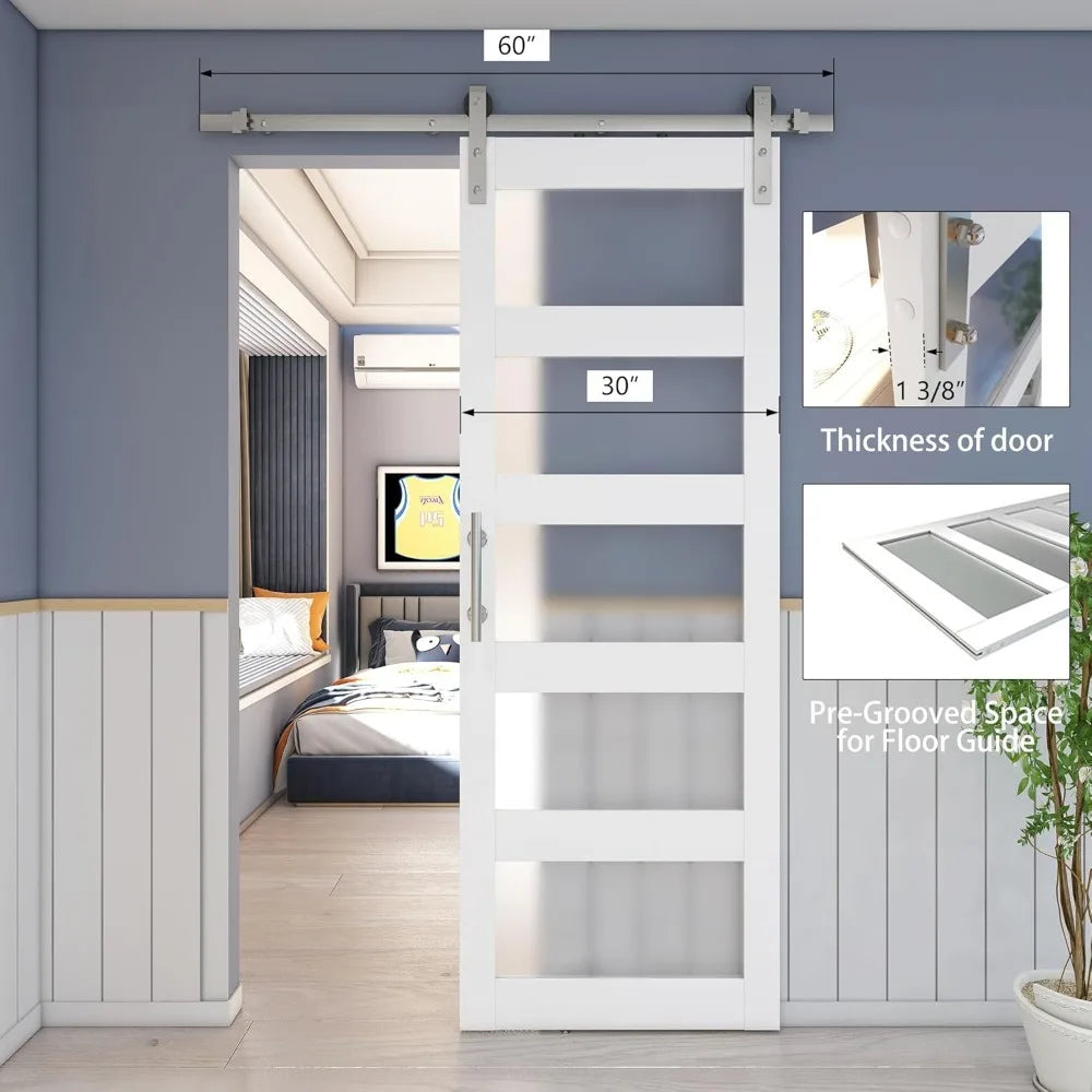 5FT Barn Door with Sliding Hardware Kit