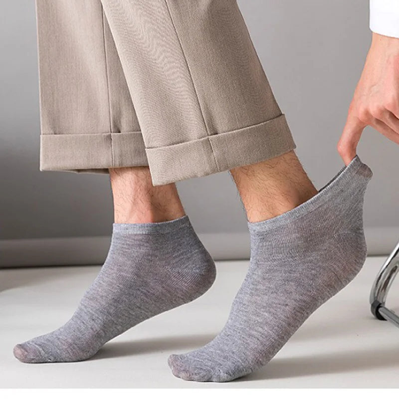 10 Pairs of Men's/women's Boat Socks, Plain Color, Anti Odor, Summer Ankle Socks, Casual and Breathable Low Waisted Socks