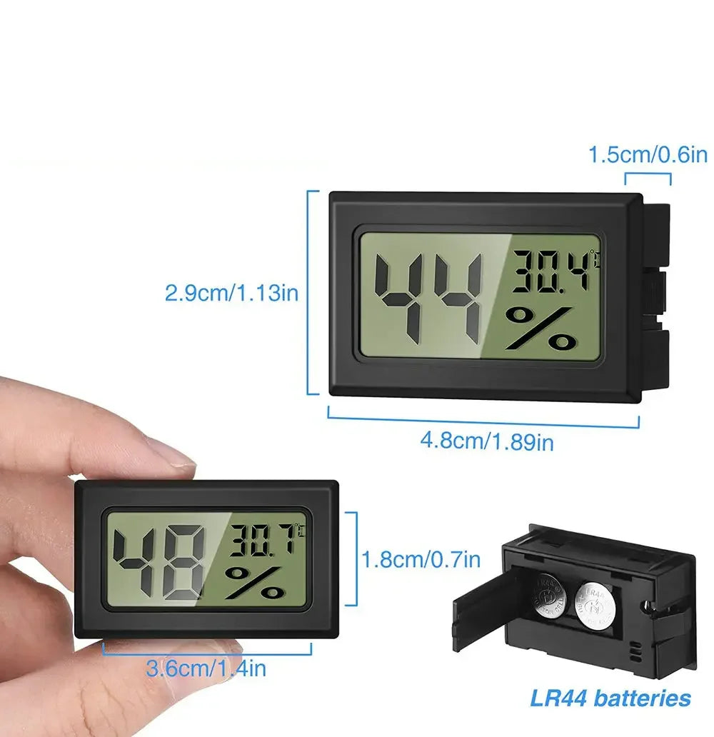 Digital Thermometer & Hygrometer for Reptile Habitats
