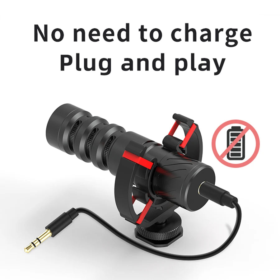 Cardioid Pickup for Camera, Phone, and Vlog Recording