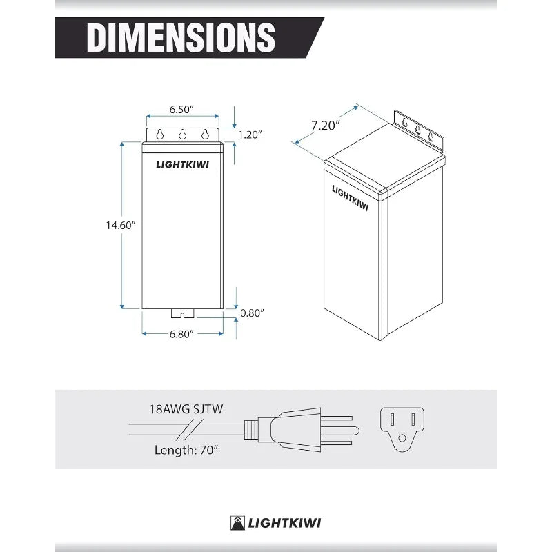 600W Low Voltage Outdoor Landscape Lighting Transformer