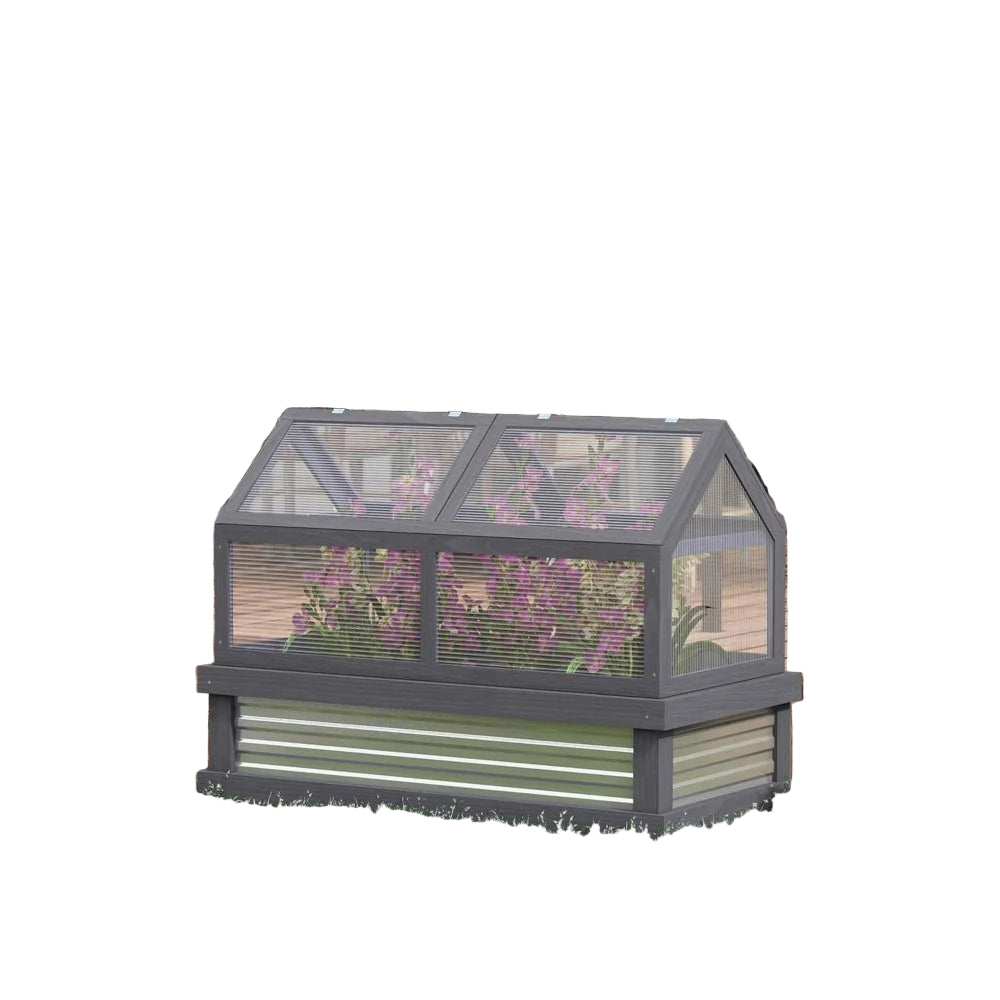 Raised Garden Bed with Polycarbonate Greenhouse