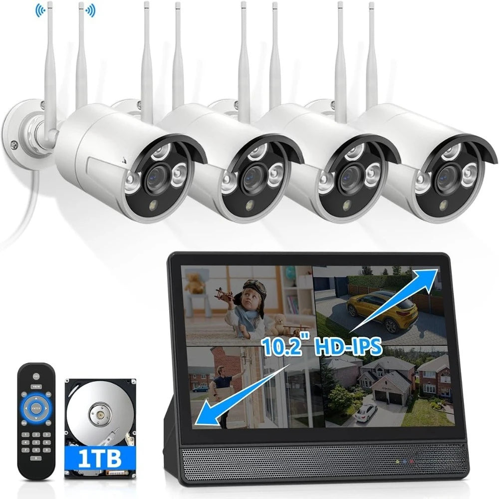 2K 3.0MP Wireless Outdoor Security Camera System