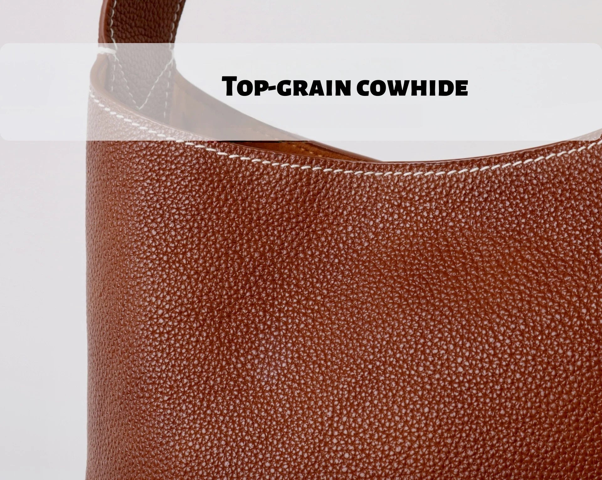 Top-Grain Cowhide Buckle Bucket Bag