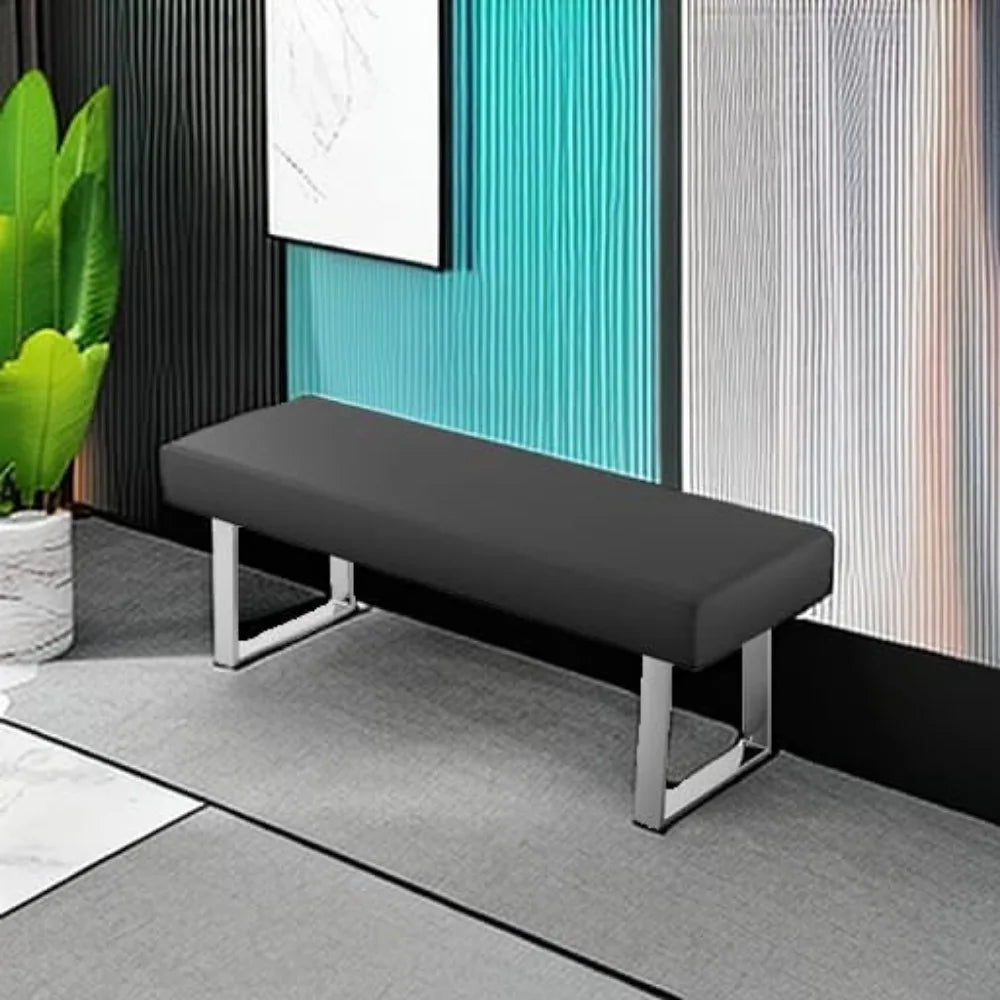 Upholstered Bedroom Bench with Metal Legs