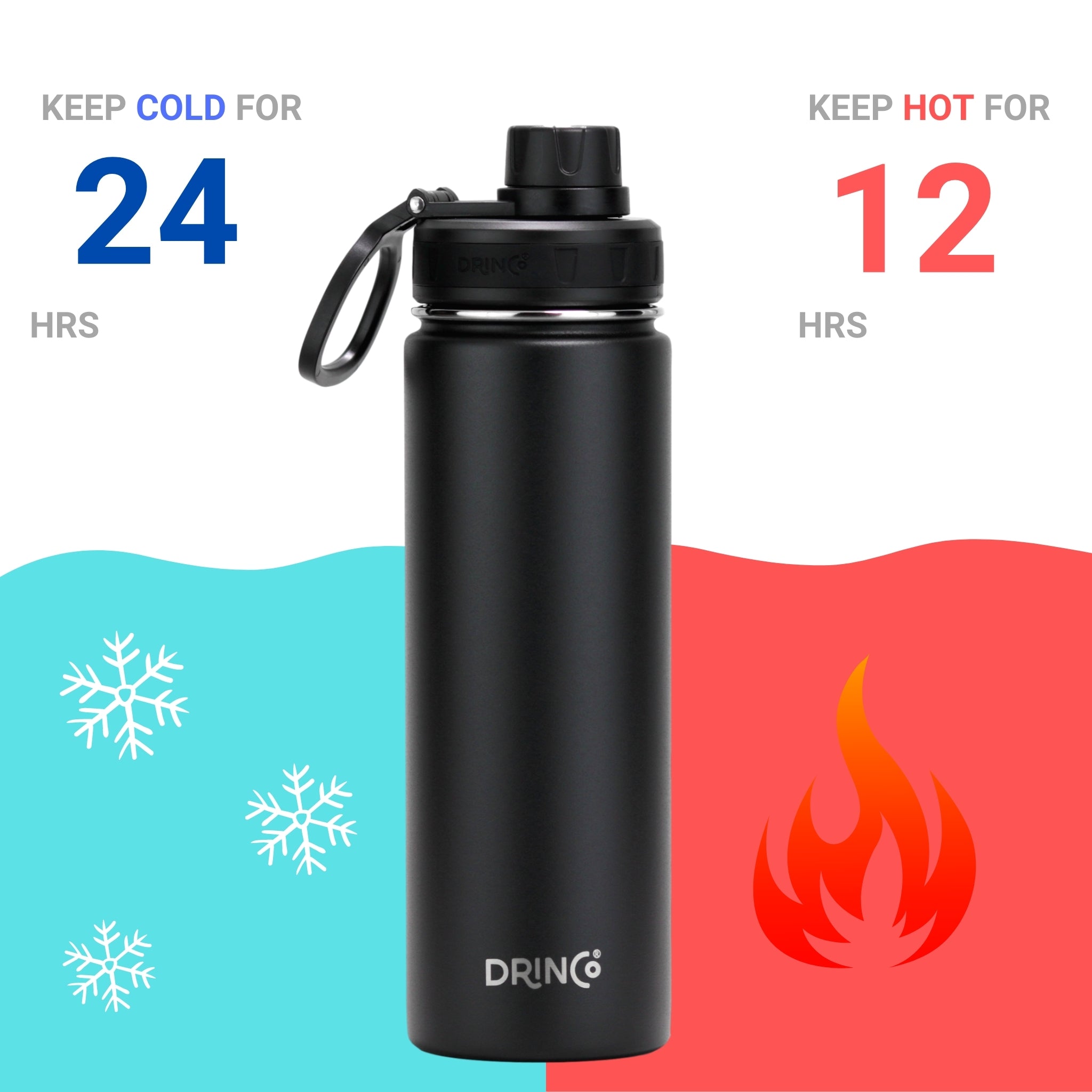 DRINCO® 22oz Stainless Steel Sport Water Bottle