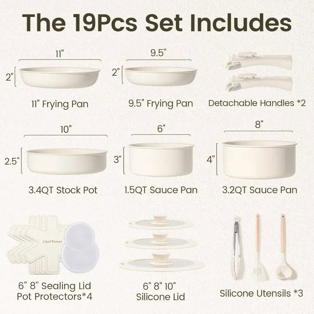 19-Piece Ceramic Cookware Set