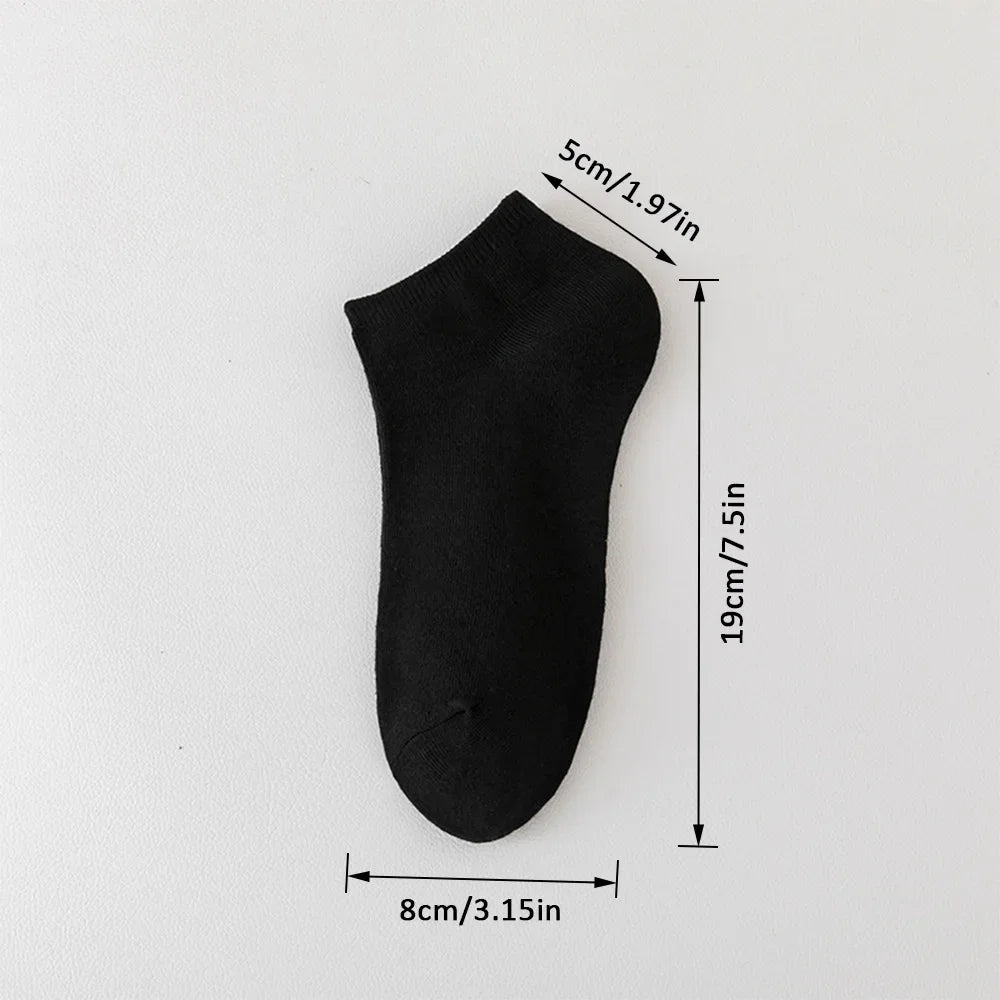 10 Pairs of Men's/women's Boat Socks, Plain Color, Anti Odor, Summer Ankle Socks, Casual and Breathable Low Waisted Socks