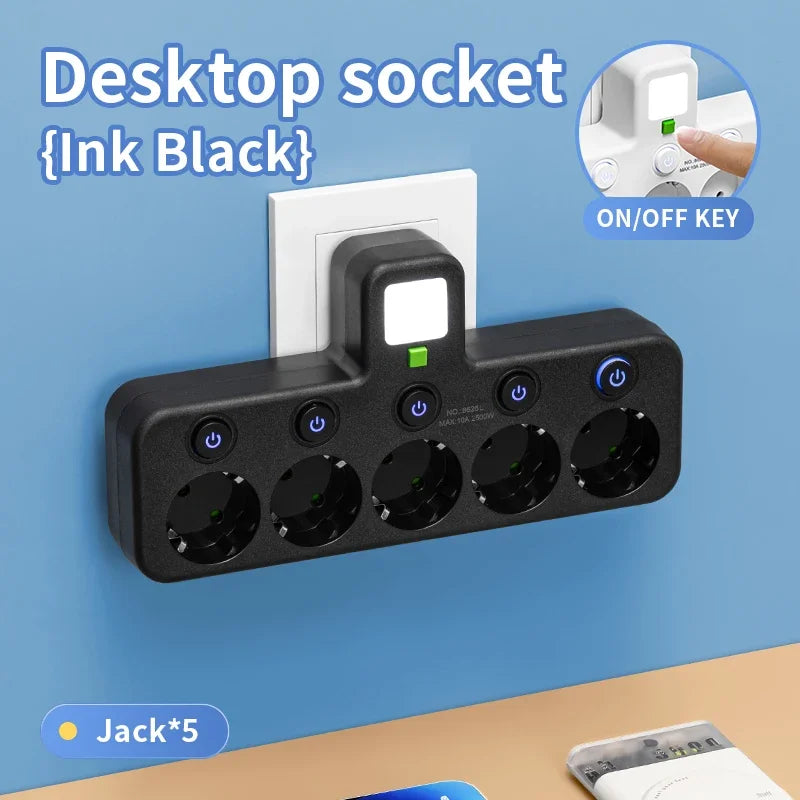 5 Sockets with Optional USB & Type-C Ports