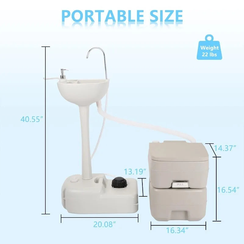 Complete 5-Gallon Hand Washing and 5.3-Gallon Flushing Station