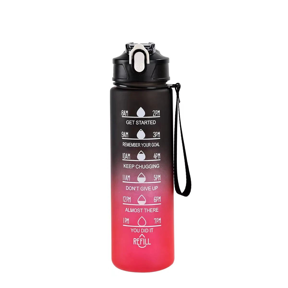 Sports Water Bottle with Time-Tracking Straw