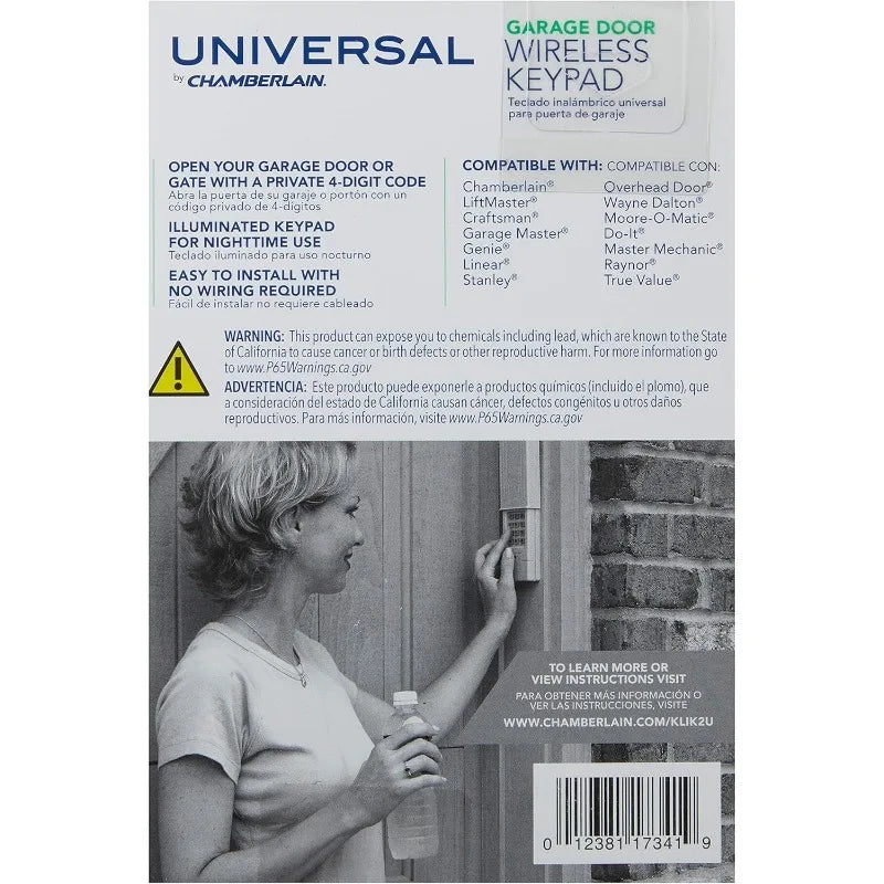 2.0 Compatible Garage Door Opener Keypad