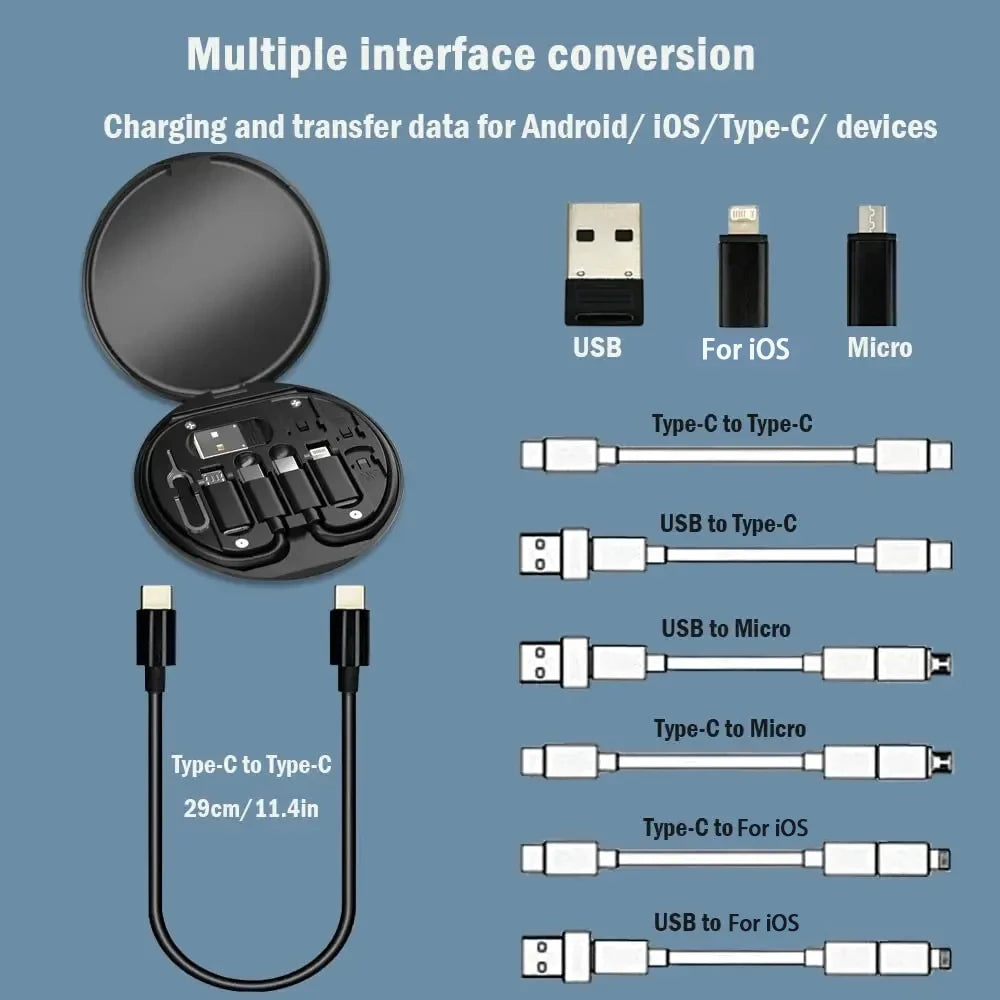 60W Multifunctional USB Type-C Data Cable Set