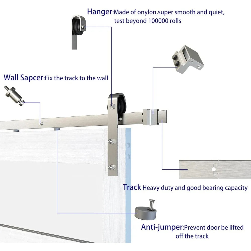 5FT Barn Door with Sliding Hardware Kit