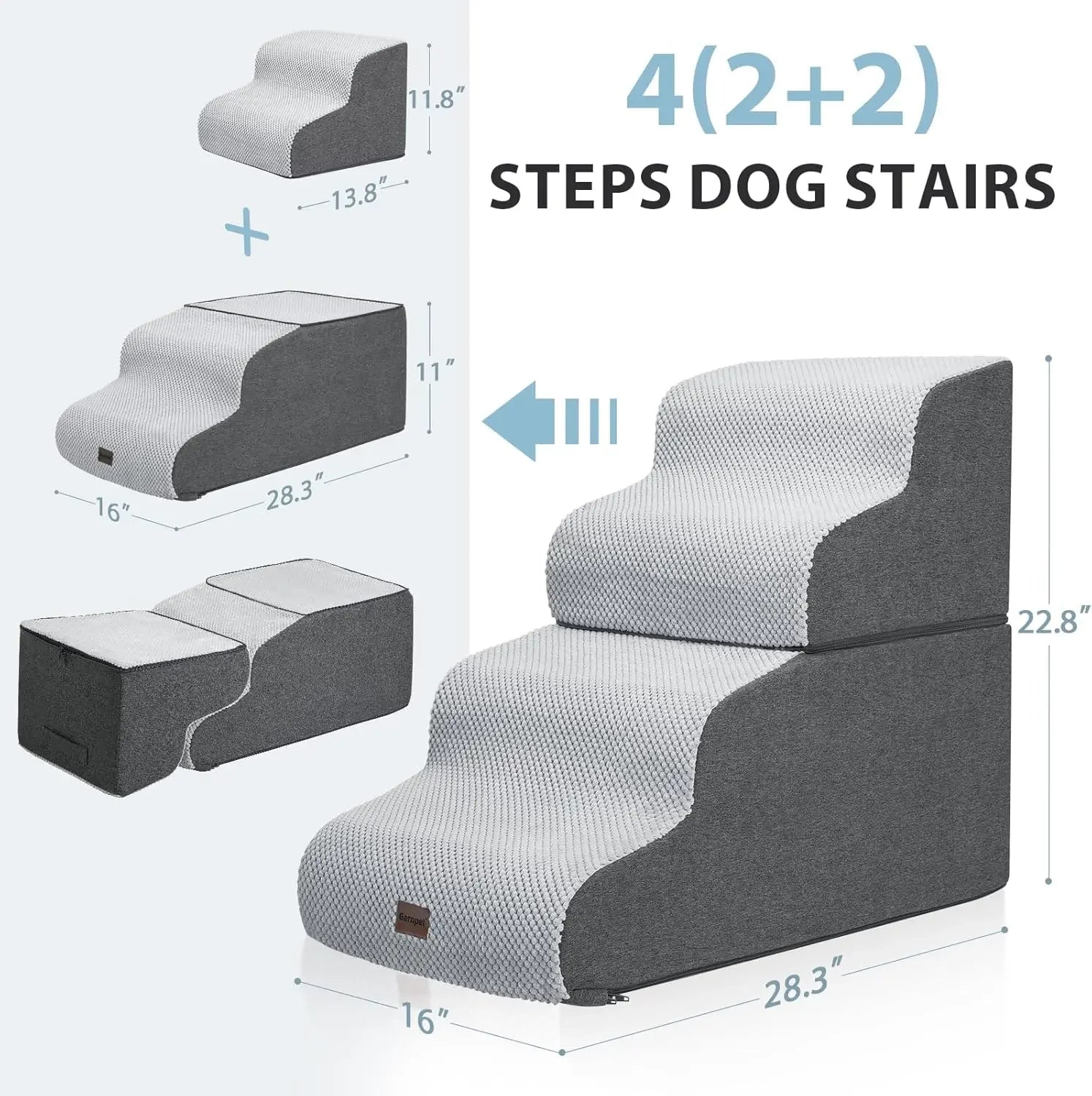 4-Step Foldable Pet Stairs for Small Dogs & Cats