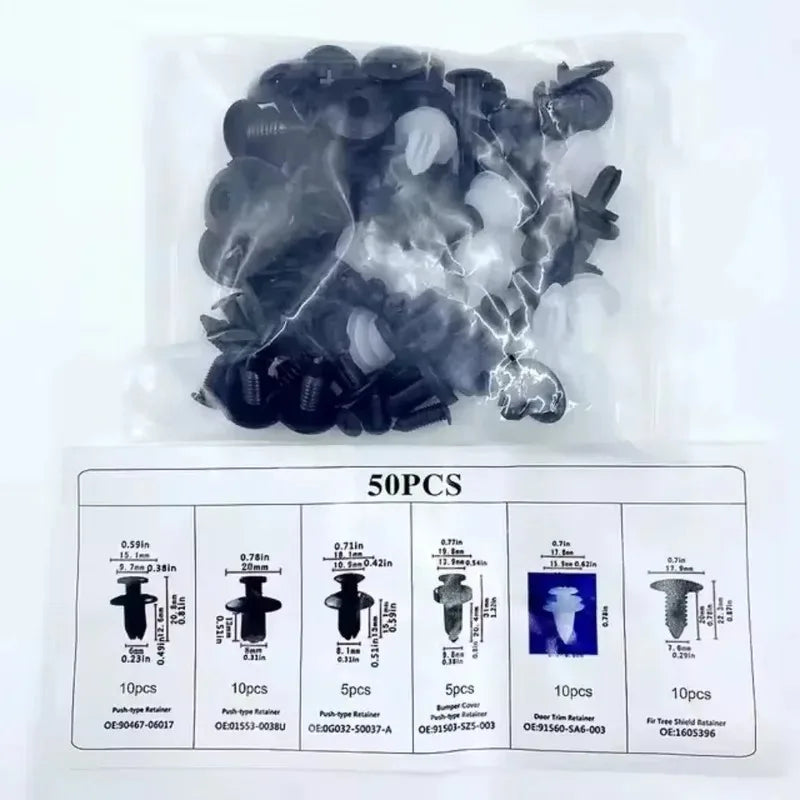 Mixed Car Body Push Retainer Pin & Rivet Kit