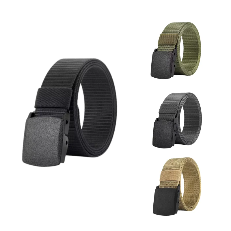 2 Pack Webbing Canvas Outdoor Belt with Plastic Buckle