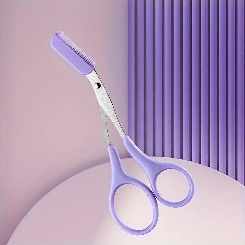 Pink Eyebrow trimming scissors