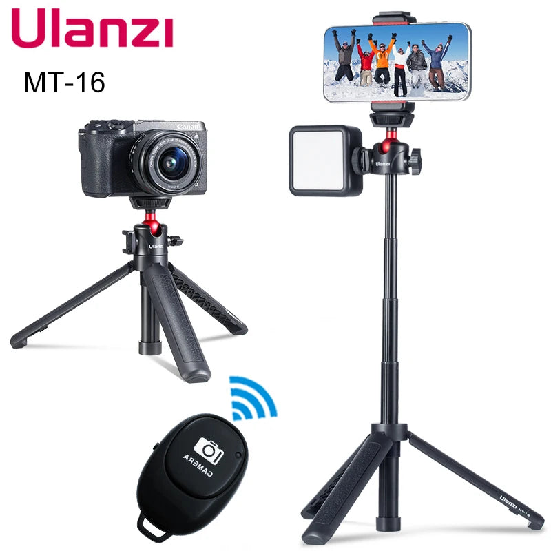 Bracket with Cold Shoe & Ball Head MT-16 Foldable Tripod